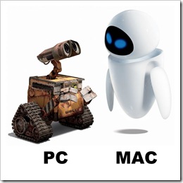Wall-E vs. EVA, PC vs. Mac